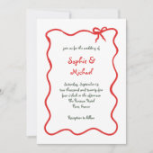 Invitation Amour de vacances | Mariage français illustré (Devant)