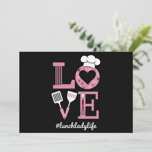 Invitation Amour Déjeuner Lady Life Funny Valentines Jour Cad (Debout devant)