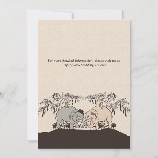 Invitation Amour d'éléphant (Dos)