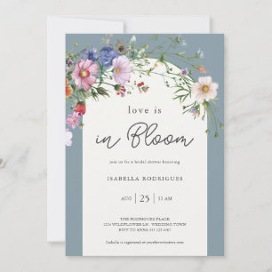 Invitation Amour Dusty Blue en Fleur Robe de Mariée Florale S