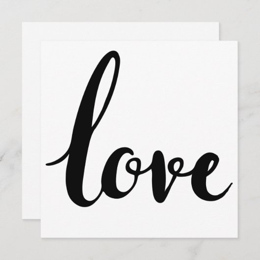 Invitation amour écriture cursive (Devant / Derrière)