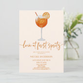 Invitation Amour Élégant Au Premier Spritz Fête des mariées (Debout devant)