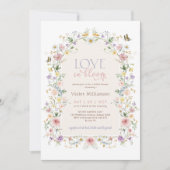 Invitation Amour en Bloom Pastel Fête des mariées Fleur sauva (Devant)