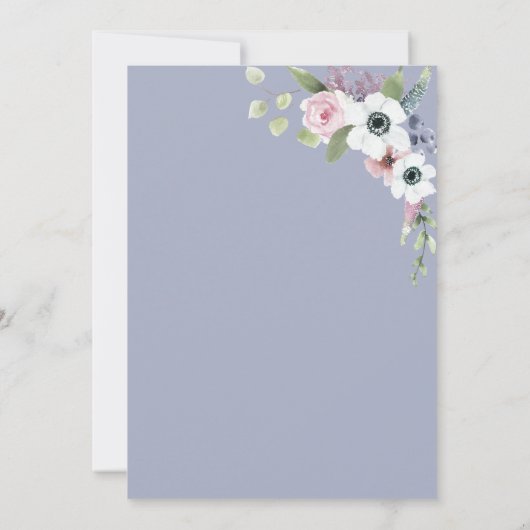 Invitation Amour en Fleur Anemones Boho Fête des mariées Flor (Dos)