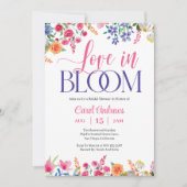 Invitation Amour en Fleur Aquarelle Florale Fête des mariées  (Devant)