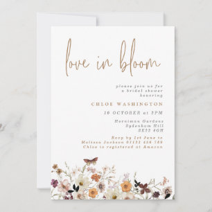 Invitation Amour en Fleur Boho Automne Fleurs sauvages Fête d