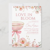 Invitation Amour en Fleur Champagne Fête des mariées Bow Rose (Devant)