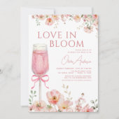Invitation Amour en Fleur Champagne Fête des mariées Bow Rose (Devant)
