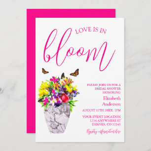 Invitation Amour En Fleur Fête des mariées Florale