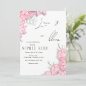 Invitation Amour En Fleur Fête des mariées Florale Rose (Debout devant)