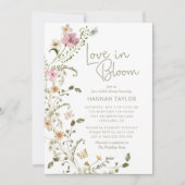 Invitation Amour En Fleur Fête des mariées Florale Rose (Devant)