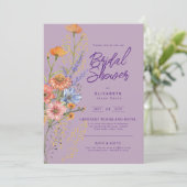 Invitation Amour en fleur Fleur sauvage d'été Boho Floral Dou (Debout devant)