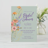 Invitation Amour en fleur Fleur sauvage d'été Boho Floral Dou (Debout devant)