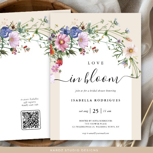 Invitation Amour En Fleur Fleur sauvage Douche nuptiale Invit