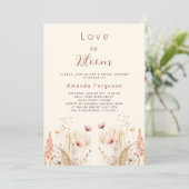 Invitation Amour en fleur fleur sauvage Fête des mariées boho (Debout devant)