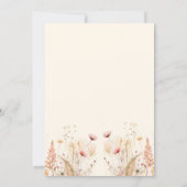 Invitation Amour en fleur fleur sauvage Fête des mariées boho (Dos)