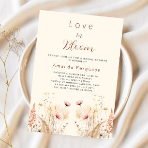 Invitation Amour en fleur fleur sauvage Fête des mariées boho