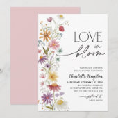 Invitation Amour en fleur Fleur sauvage Fête des mariées flor (Devant / Derrière)
