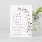 Invitation Amour En Fleur Fleur sauvage Fête des mariées Flor (Debout devant)