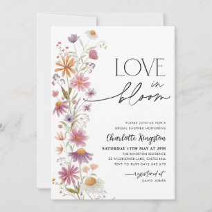 Invitation Amour En Fleur Fleur sauvage Fête des mariées Rose