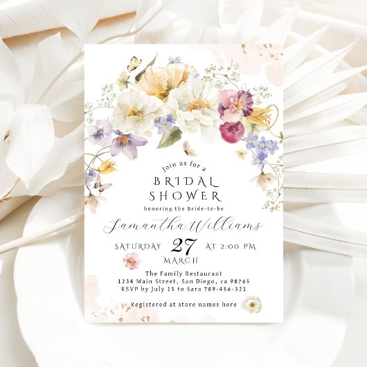 Invitation Amour en fleur Fleur sauvage Fête des mariées rust