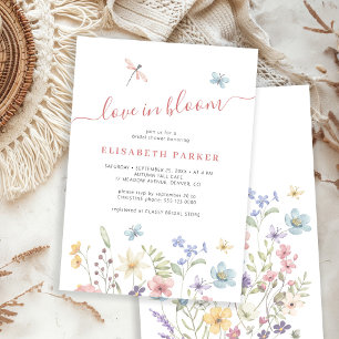 Invitation Amour en fleur fleur sauvage nuptiale douche