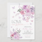 Invitation Amour en Fleur Floral Purple Butterfly Bridal (Devant)