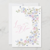 Invitation Amour En Fleur Floral Rose Violet Fête des mariées (Devant)