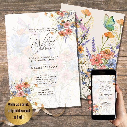 Invitation Amour en Fleur Mariage invite Printemps Fleur sauv