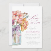 Invitation Amour En Fleur Mason Jar Fête des mariées Florale (Devant)