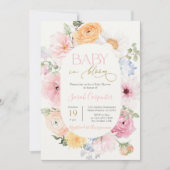 Invitation Amour en Fleur Printemps Fleur Baby shower Fille (Devant)