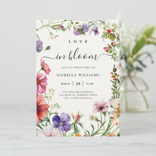 Invitation Amour en Fleur Printemps Floral Bridal Sower (Debout devant)