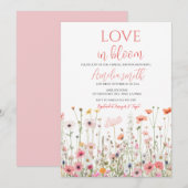 Invitation Amour en Fleur Printemps Floral Fête des mariées d (Devant / Derrière)