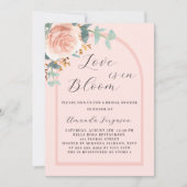 Invitation Amour en Fleur rose fleurie Fête des mariées d'arc (Devant)