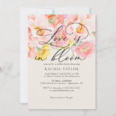Invitation Amour en Fleur Rose Pâle Mariage d'Été (Devant)