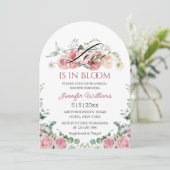 Invitation amour en fleur rose rose floral arche de douche nu (Debout devant)