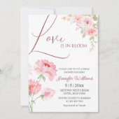 Invitation amour en fleur rose rousse fleurs douche nuptiale (Devant)