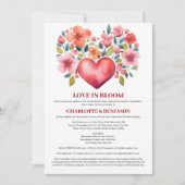 Invitation Amour En Fleur Saint Valentin Thème Couple Douche (Devant)