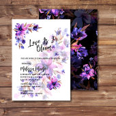 Invitation Amour En Fleur Vibrant Violet Rose Lavande Fleur