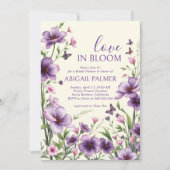 Invitation Amour en Fleur violet en fleurs en fleurs nuptiale (Devant)
