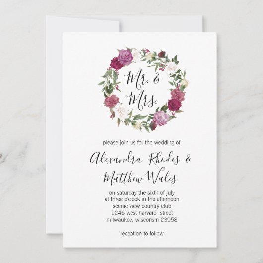 Invitation Amour en fleurs (Devant)