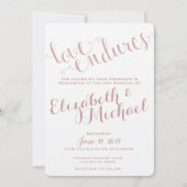 Invitation Amour Endures Champagne Blush Anniversaire Invitat (Devant)