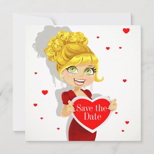Invitation Amour Enregistrez la Date (Devant)