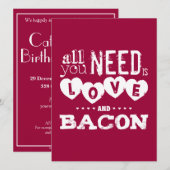 Invitation Amour et Bacon, voilà ce dont vous avez besoin (Devant / Derrière)