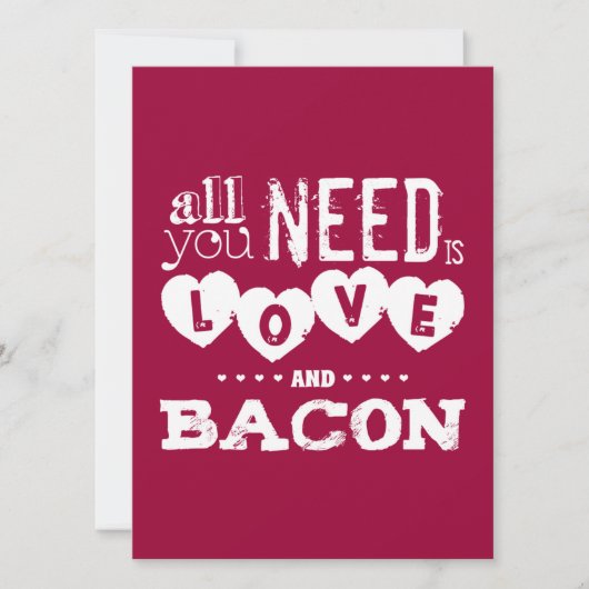 Invitation Amour et Bacon, voilà ce dont vous avez besoin (Devant)