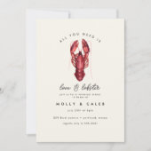 Invitation Amour et homard Fruits de mer Dîner de répétition  (Devant)