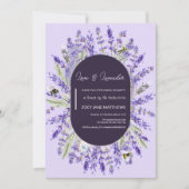 Invitation Amour et Lavender | Élégante Fête des mariées flor (Devant)
