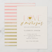 Invitation Amour et Mimosas  (Devant / Derrière)