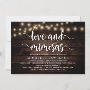 Invitation Amour et Mimosas, Fête de la Fête des mariées rust
