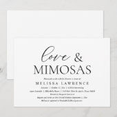 Invitation Amour et Mimosas, Fête des mariées moderne (Devant / Derrière)